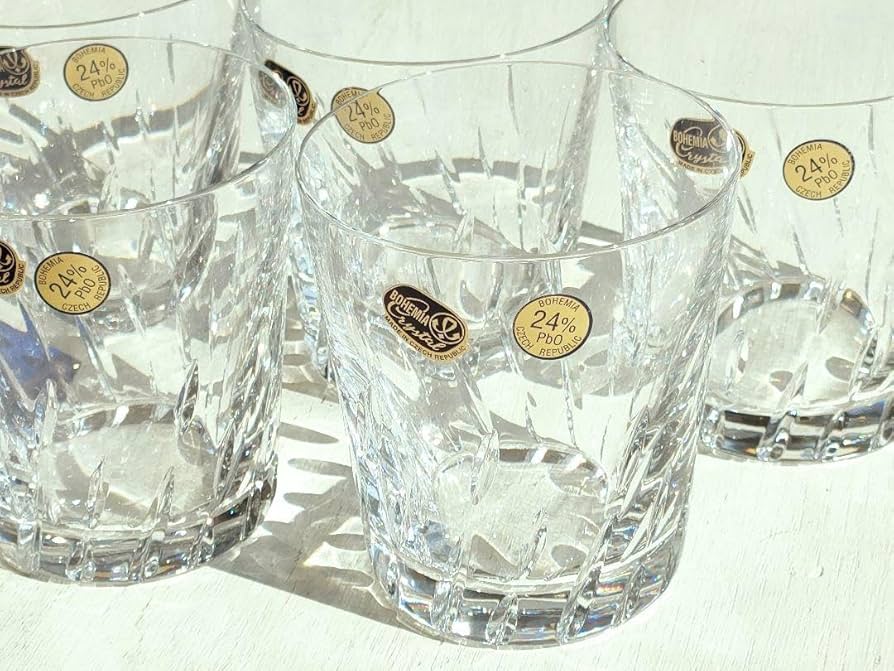 透明（すき）ガラス　赤べり 赤い被せガラスのグラス6客セット - Antiques Violetta
